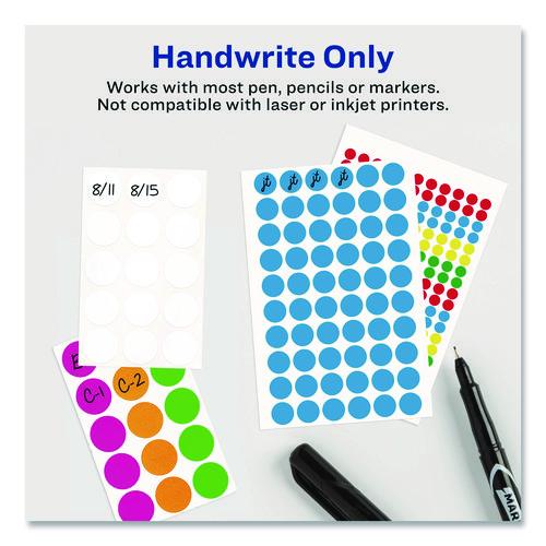 Image of Avery® 05459 Handwrite Only Self-Adhesive Removable Round Color-Coding Labels, 0.75" dia, Black, 28/Sheet, 36 Sheets/Pack, (5459)