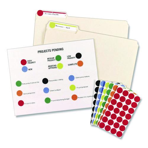 Image of Avery® 05459 Handwrite Only Self-Adhesive Removable Round Color-Coding Labels, 0.75" dia, Black, 28/Sheet, 36 Sheets/Pack, (5459)