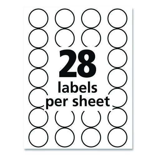 Image of Avery® 05459 Handwrite Only Self-Adhesive Removable Round Color-Coding Labels, 0.75" dia, Black, 28/Sheet, 36 Sheets/Pack, (5459)