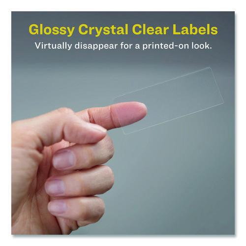 Image of Avery® 06521 Glossy Clear Easy Peel Mailing Labels W/ Sure Feed Technology, Inkjet/laser Printers, 1 X 2.63, 30/sheet, 10 Sheets/pack