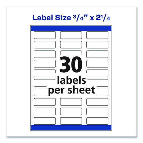 Image of Avery® 06870 Vibrant Laser Color-Print Labels w/ Sure Feed, 0.75 x 2.25, White, 750/PK