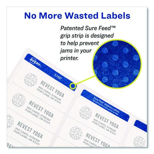 Image of Avery® 06871 Vibrant Laser Color-Print Labels w/ Sure Feed, 1.25 x 2.38, White, 450/Pack