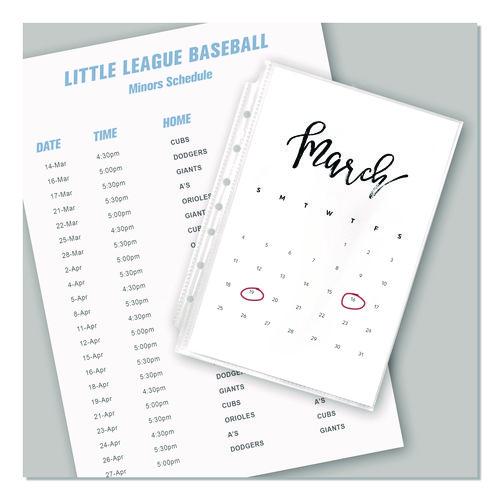 Image of Avery® 77004 Mini Size Heavyweight Diamond Clear Sheet Protector, Side: 7-Hole Punched, Top Load 8.5 x 5.5 Insert, Clear Front, 25/Pack