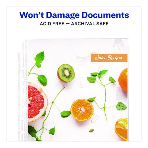 Image of Avery® 77004 Mini Size Heavyweight Diamond Clear Sheet Protector, Side: 7-Hole Punched, Top Load 8.5 x 5.5 Insert, Clear Front, 25/Pack
