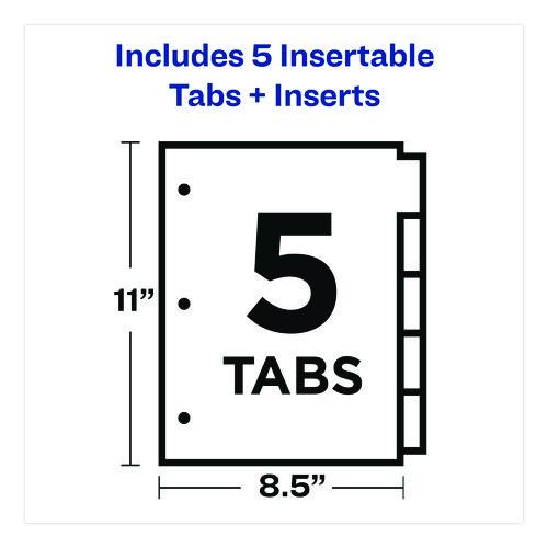 Image of Office Essentials 11465 Plastic Insertable Dividers, 5-Tab, 11 x 8.5, Assorted Tabs, 1 Set