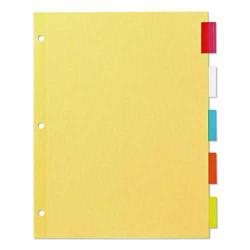 Image of Office Essentials 11465 Plastic Insertable Dividers, 5-Tab, 11 x 8.5, Assorted Tabs, 1 Set