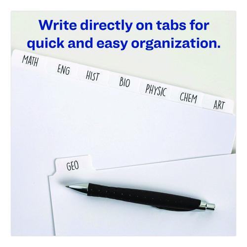 Image of Avery® 11507 Write and Erase Plain-Tab Paper Dividers, 8-Tab, 11 x 8.5, White, 24 Sets
