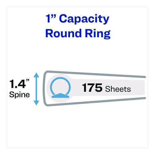 Image of Avery® 23014 Mini Size Protect And Store View Binder With Round Rings, 3 Rings, 1" Capacity, 8.5 X 5.5, Blue