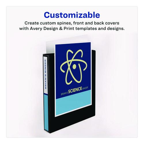 Image of Avery® 23014 Mini Size Protect And Store View Binder With Round Rings, 3 Rings, 1" Capacity, 8.5 X 5.5, Blue