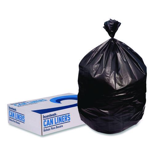 Image of Boardwalk® Z7660WKKR01 High-Density Can Liners, 60 gal, 22 mic, 38 x 60, Black, Perforated Roll, 150/Carton