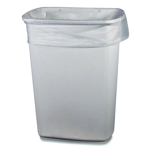 Image of Boardwalk® H4832MCKR01 Low-Density Waste Can Liners, 16 gal, 0.5 mil, 24 x 32, Clear, Perforated Roll, 500/Carton