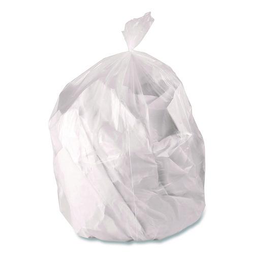Image of BoardwalkÂ® Low-Density Waste Can Liners, 45 gal, 0.9 mil, 40 x 46, Clear, Perforated Roll, 100/Carton