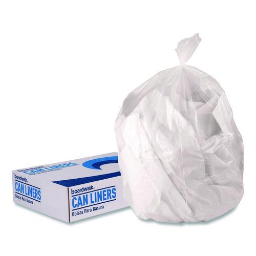 Image of Boardwalk® Z8048WNKR01 High-Density Can Liners, 45 gal, 22 mic, 40 x 48, Natural, Perforated Roll, 150/Carton