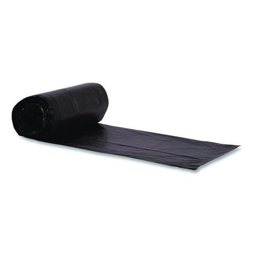 Image of Boardwalk® Z8048WKKR01 High-Density Can Liners, 45 gal, 22 mic, 40 x 48, Black, Perforated Roll, 150/Carton