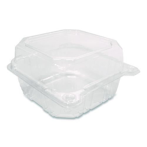 Image of Karat® FP-HC66PET-1C PET Plastic Hinged Container, 6 x 6 x 3.3, Clear, Plastic, 500/Carton