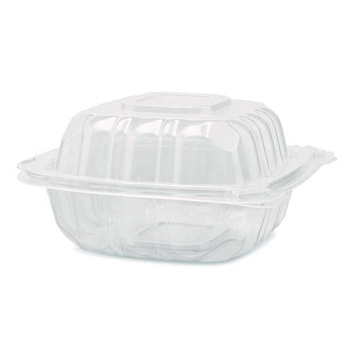 Image of Karat® FP-HC66PP-1C Polypropylene Plastic Hinged Container, 6 x 6 x 3.3, Clear, Plastic, 50/Pack, 6 Packs/Carton