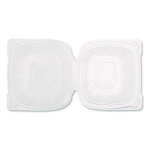 Image of Karat® FP-HC66PP-1C Polypropylene Plastic Hinged Container, 6 x 6 x 3.3, Clear, Plastic, 50/Pack, 6 Packs/Carton