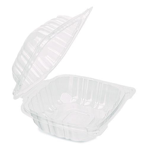 Image of Karat® FP-HC66PP-1C Polypropylene Plastic Hinged Container, 6 x 6 x 3.3, Clear, Plastic, 50/Pack, 6 Packs/Carton