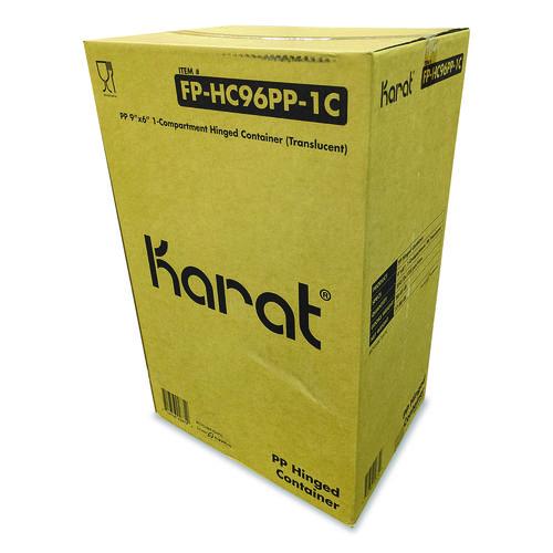 Image of Karat® FP-HC96PP-1C Polypropylene Plastic Hinged Container, 6 x 9 x 2.97, Clear, Plastic, 125/Pack, 2 Packs/Carton