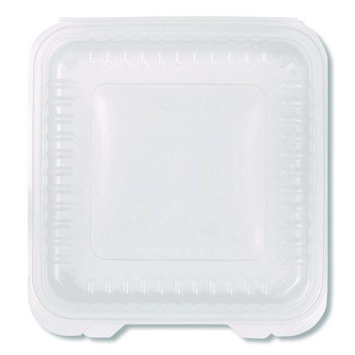 Image of Karat® FP-HC99PP-1C Polypropylene Plastic Hinged Container, 9.35 x 9.22 x 3.17, Clear, Plastic, 50/Pack, 4 Packs/Carton