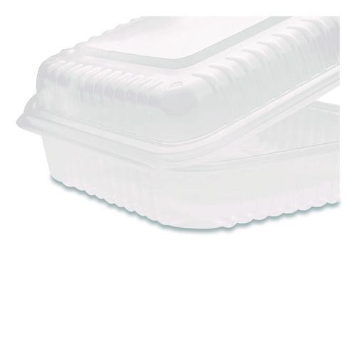 Image of Karat® FP-HC99PP-1C Polypropylene Plastic Hinged Container, 9.35 x 9.22 x 3.17, Clear, Plastic, 50/Pack, 4 Packs/Carton