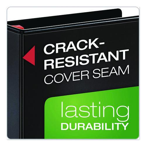 Image of Cardinal® 26311 XtraLife ClearVue Non-Stick Slant-D Ring Binder, 3 Rings, 1.5" Capacity, 11 x 8.5, Black