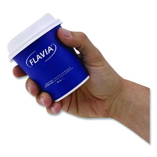 Image of FLAVIAÂ® Hot Beverage Paper Cup Lids 10 oz, Fits FLAVIA 10 oz Paper Cup, White, 100/Sleeve, 10 Sleeves/Carton
