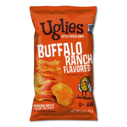 Image of Uglies® DFN26181 Kettle Potato Chips, Buffalo Ranch, 2 oz Bags, 24/Carton