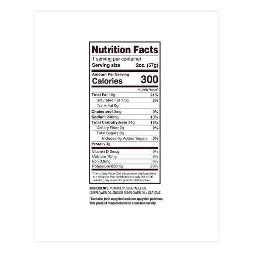 Image of Uglies® DFN26102 Kettle Potato Chips, Sea Salt, 2 oz Bags, 24/Carton