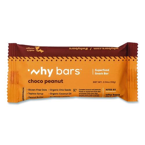 Image of Why Bars WHY16204 Superfood Snack Bar, Choco Peanut, 2.04 oz Bar, 12/Box