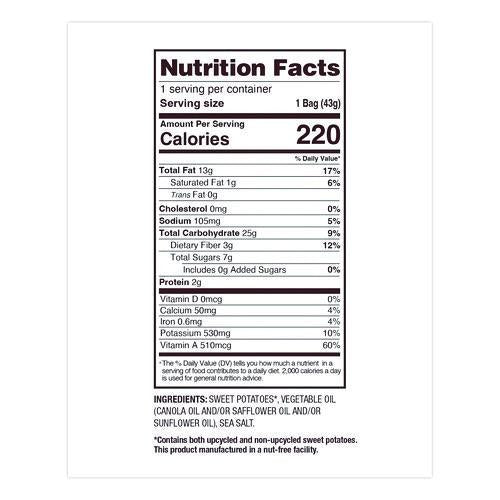 Image of Uglies® DFN36187 Kettle Potato Chips, Sweet Potato, 2 oz Bags, 24/Carton