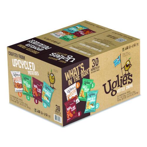 Image of Uglies® DFN34091 Kettle Potato Chips, Assorted, 0.88 oz/1 oz Bags, 30/Carton