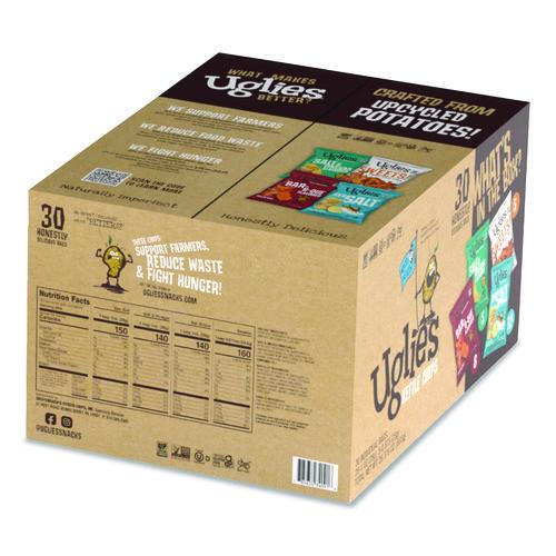 Image of Uglies® DFN34091 Kettle Potato Chips, Assorted, 0.88 oz/1 oz Bags, 30/Carton