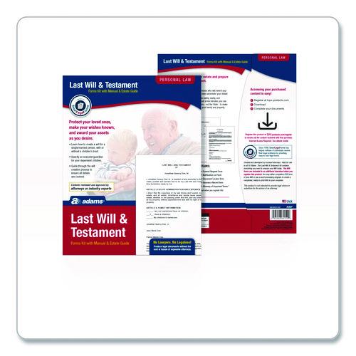 Image of Adams® K307 Last Will and Testament Digital Forms Kit with Manual and Estate Guide, Inkjet/Laser, 8.5 x 11, Unlimited Number of Forms