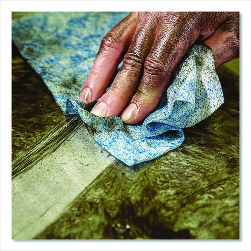 Image of SCRUBS® 42270 Hand Cleaner Towels, SCRUBS in-a-Bucket Refill, 1-Ply, 10 x 12, Citrus, Blue/White, 72/Pack, 6 Packs/Carton