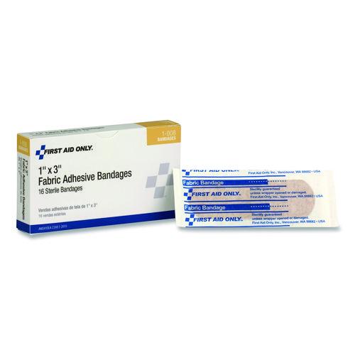 Image of First Aid Only 1-008 Fabric Adhesive Bandages, 1 x 3, 16/Box