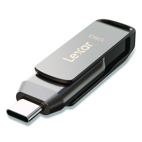 Image of Lexar JumpDrive D400 USB 3.1 Flash Drive, 128 GB, Titanium