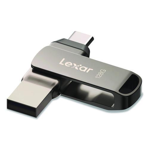 Image of Lexar JumpDrive D400 USB 3.1 Flash Drive, 128 GB, Titanium