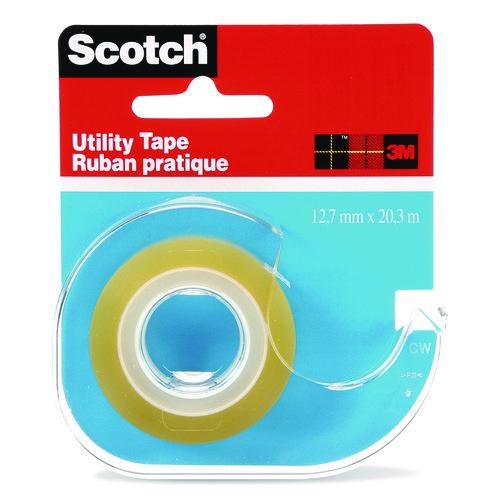 Image of Scotch® RK-2S Utility Tape in Handheld Dispenser, 1" Core, 0.5" x 22.22 yds, Clear