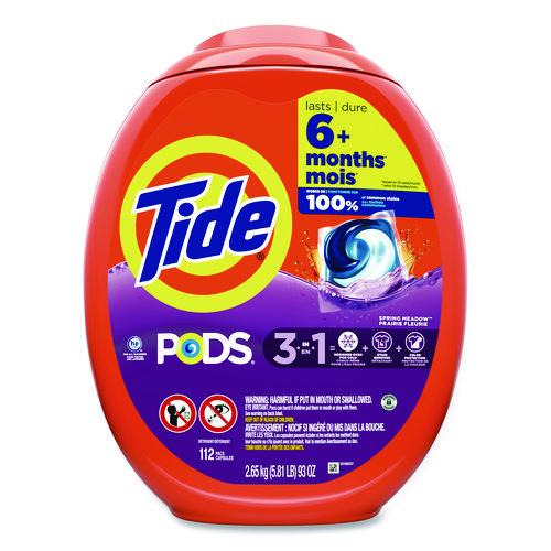 Image of Tide® 03250 PODS Laundry Detergent, Spring Meadow, 112 Pods/Tub