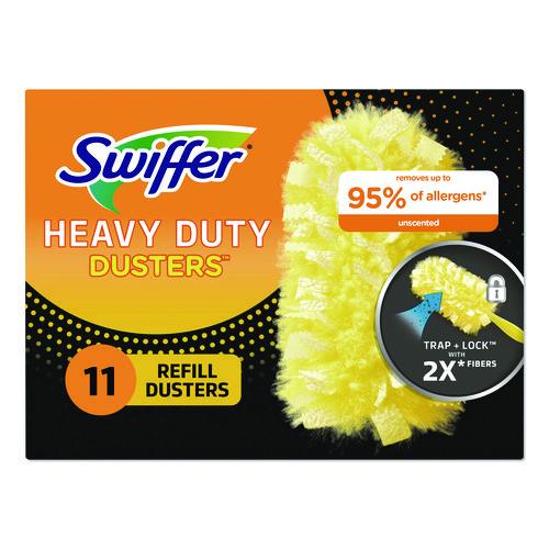 Image of Swiffer® 99035 Heavy Duty Dusters Refill, Trap + Lock Fiber, Yellow, 11/Box