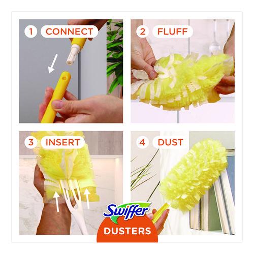 Image of Swiffer® 99035 Heavy Duty Dusters Refill, Trap + Lock Fiber, Yellow, 11/Box
