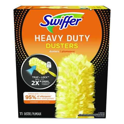 Image of Swiffer® 99035 Heavy Duty Dusters Refill, Trap + Lock Fiber, Yellow, 11/Box