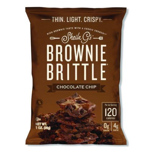 Image of Sheila G™s Brownie Brittle SGB01622 Chocolate Chip Crisps, 1 oz Bag, 6/Pack