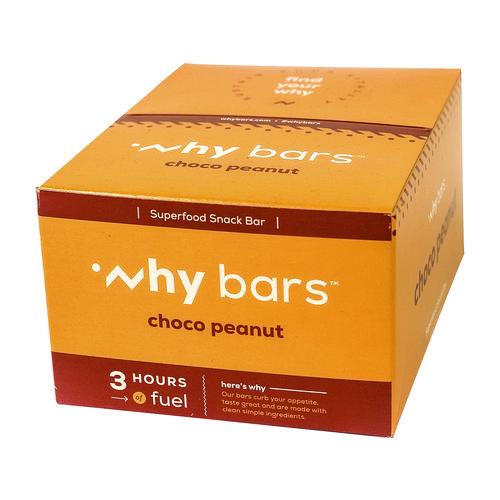 Image of Why Bars WHY16204 Superfood Snack Bar, Choco Peanut, 2.04 oz Bar, 12/Box