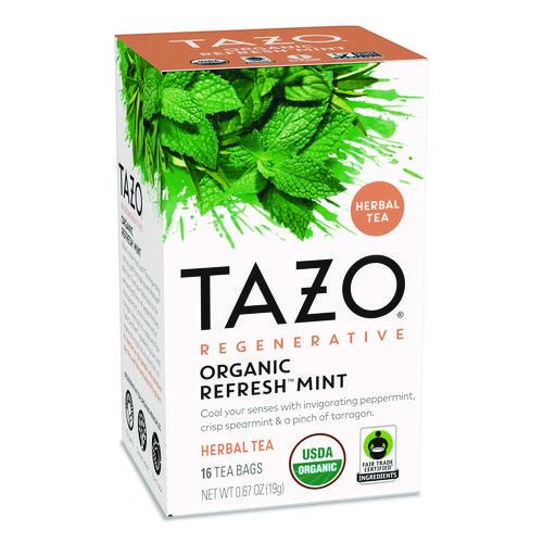 Image of TazoÂ® Tea Bags, Organic Refresh Mint, 16/Box