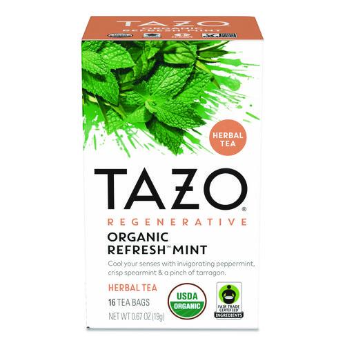 Image of TazoÂ® Tea Bags, Organic Refresh Mint, 16/Box