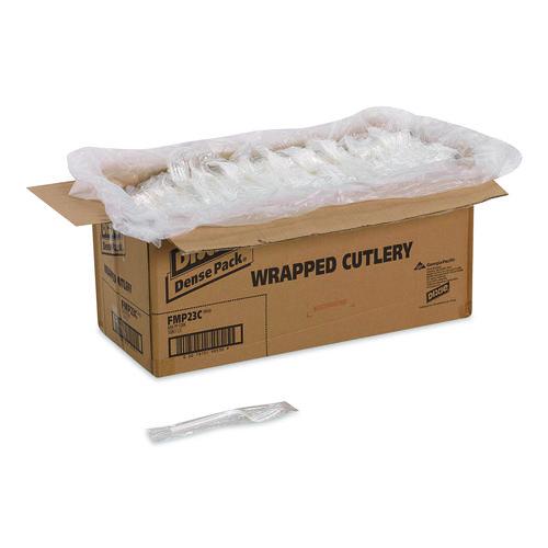 Image of Dixie® FMP23C Mediumweight Polypropylene Cutlery, Individually Wrapped, Fork, Plastic, White, 1,000/Carton
