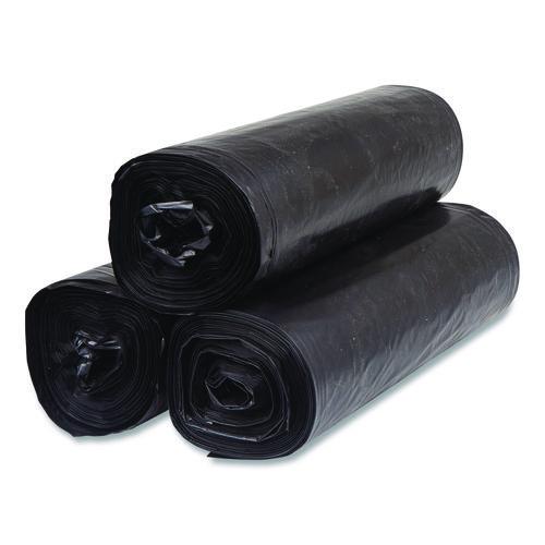 Image of Inteplast Group SL4046150K Institutional Low-Density Can Liners, 45 gal, 1.5 mil, 40" x 46", Black, Interleaved Roll, 20 Bags/Roll, 5 Rolls/Carton