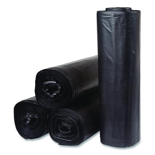 Image of Inteplast Group SL4046150K Institutional Low-Density Can Liners, 45 gal, 1.5 mil, 40" x 46", Black, Interleaved Roll, 20 Bags/Roll, 5 Rolls/Carton